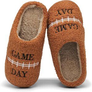 Women Men Sport Slip-On Plush House Shoes Memory Foam Indoor Outdoor Slippers
